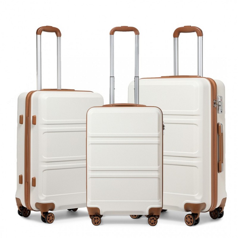 Set alb de trolere premium cu încuietoare TSA "Travelmania" - M, L, XL