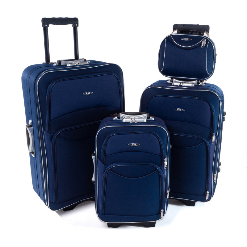 Set de 4 bagaje textile bleumarin "Standard" - mărimile S, M, L și XL