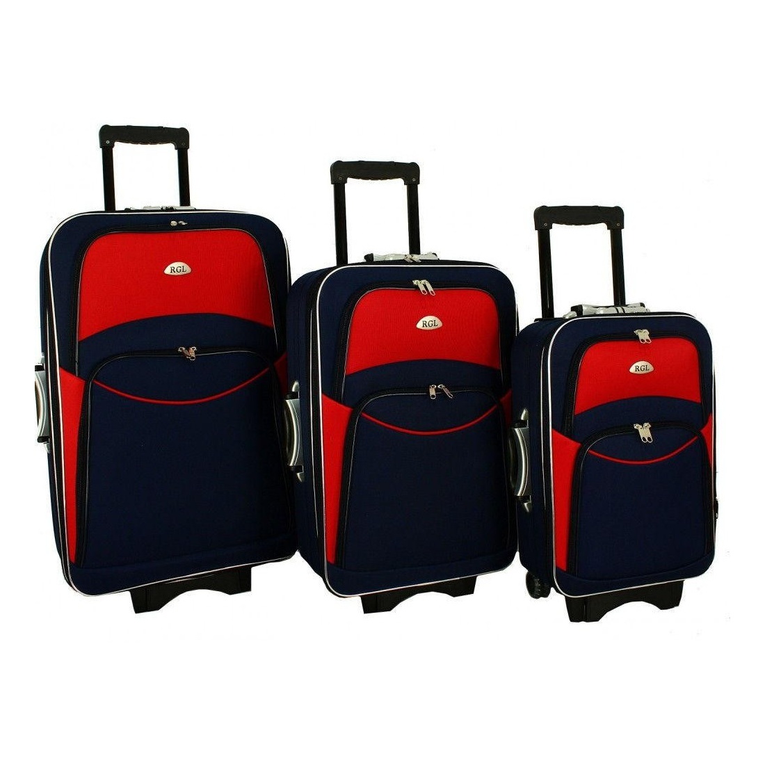 Set de 3 trolere textile roșu-albastru "Standard" - mărimile M, L și XL