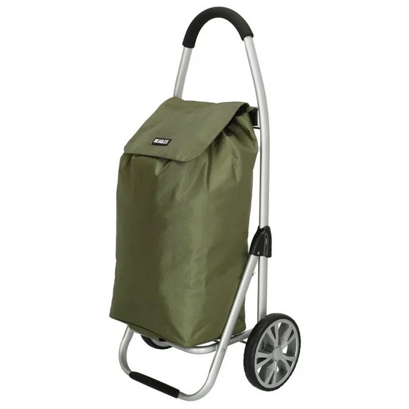 Cărucior de cumpărături premium verde cu roți "Aluman"