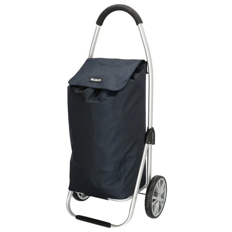 Cărucior de cumpărături premium bleumarin cu roți "Aluman"