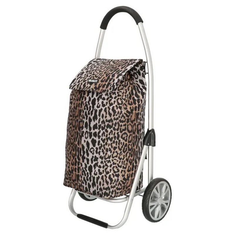 Cărucior de cumpărături premium cu imprimeu leopard "Aluman"