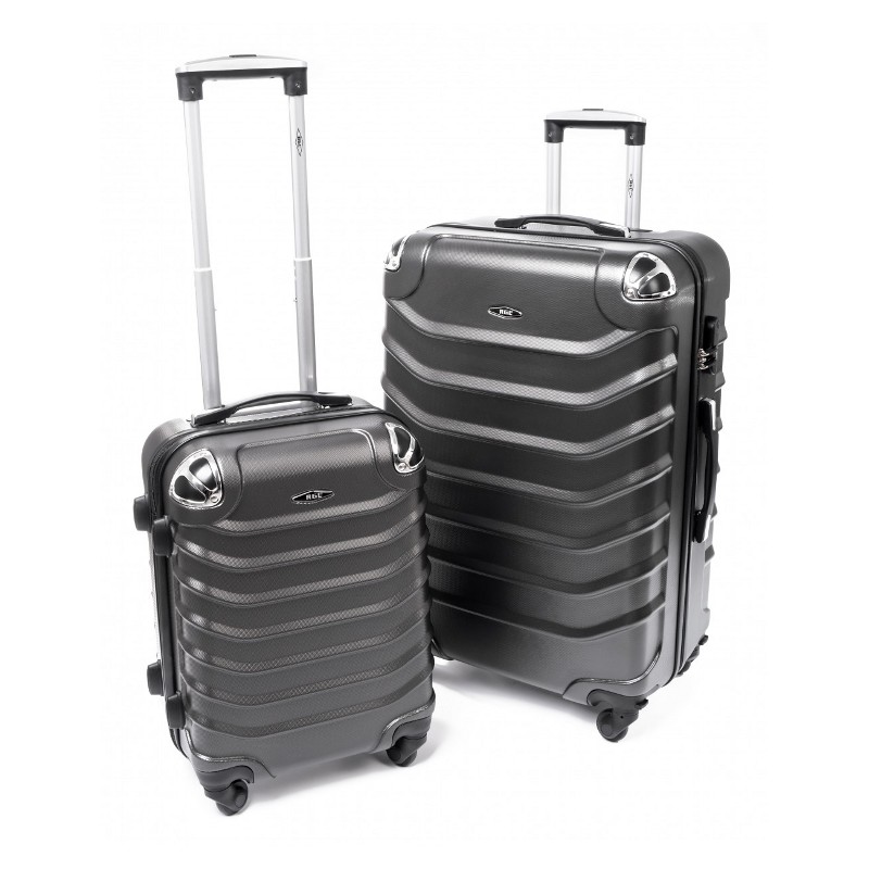 Set de 2 trolere rigide negre "Premium" - combinațiile M+L sau M+XL