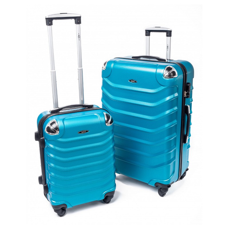 Set de 2 trolere rigide turcoaz închis "Premium" - combinațiile M+L sau M+XL