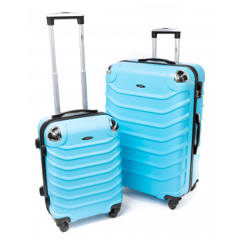 Set de 2 trolere rigide turcoaz deschis "Premium" - combinațiile M+L sau M+XL