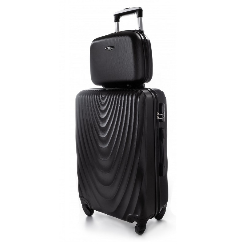 Set negru de 2 piese, geantă + troler rigid "Motion" - mărimile M, L și XL