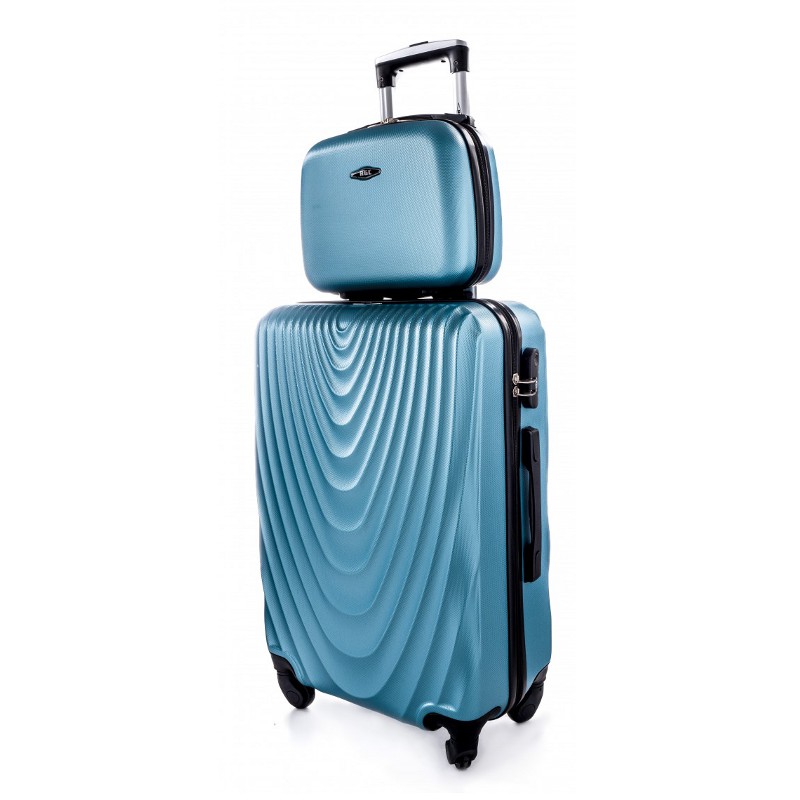 Set turcoaz de 2 piese, geantă + troler rigid "Motion" - mărimile M, L și XL