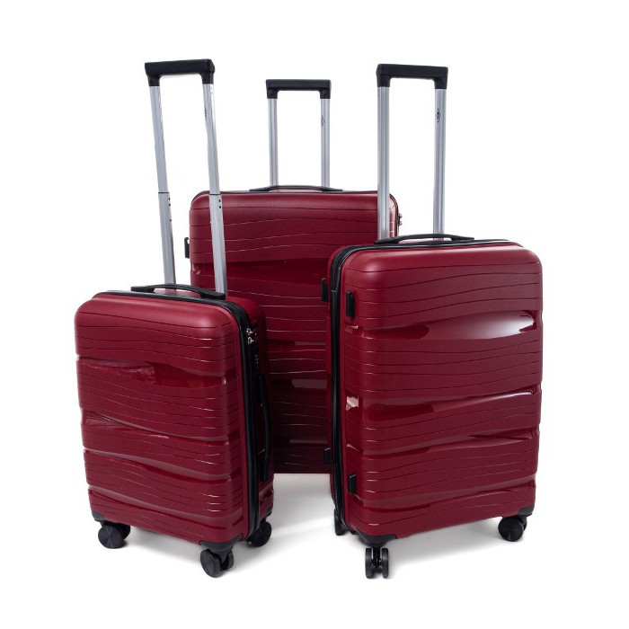 Set bordo de 3 trolere rigide de lux "Royal" - mărimile M, L și XL