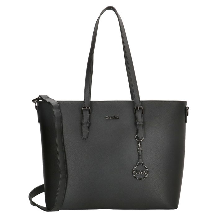 Geantă shopper premium neagră cu pandantiv "Rachel"