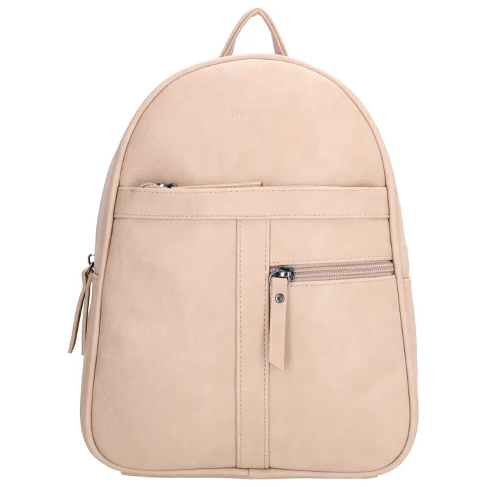 Rucsac mic elegant bej "Doublezip"