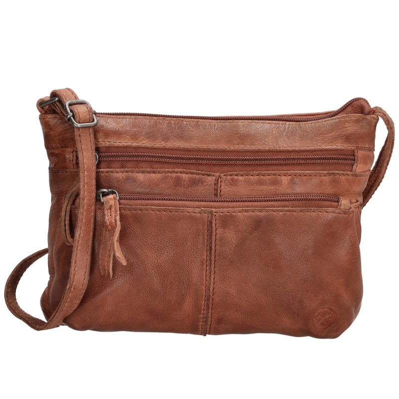 Geantă crossbody premium maro închis din piele naturală "Bonavitta"