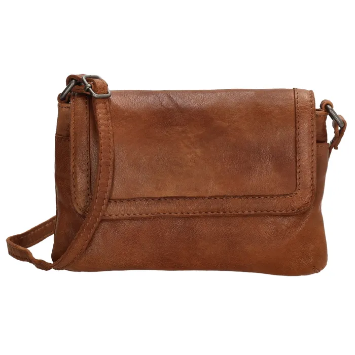 Geantă crossbody maro matlasată din piele naturală "Tanya"