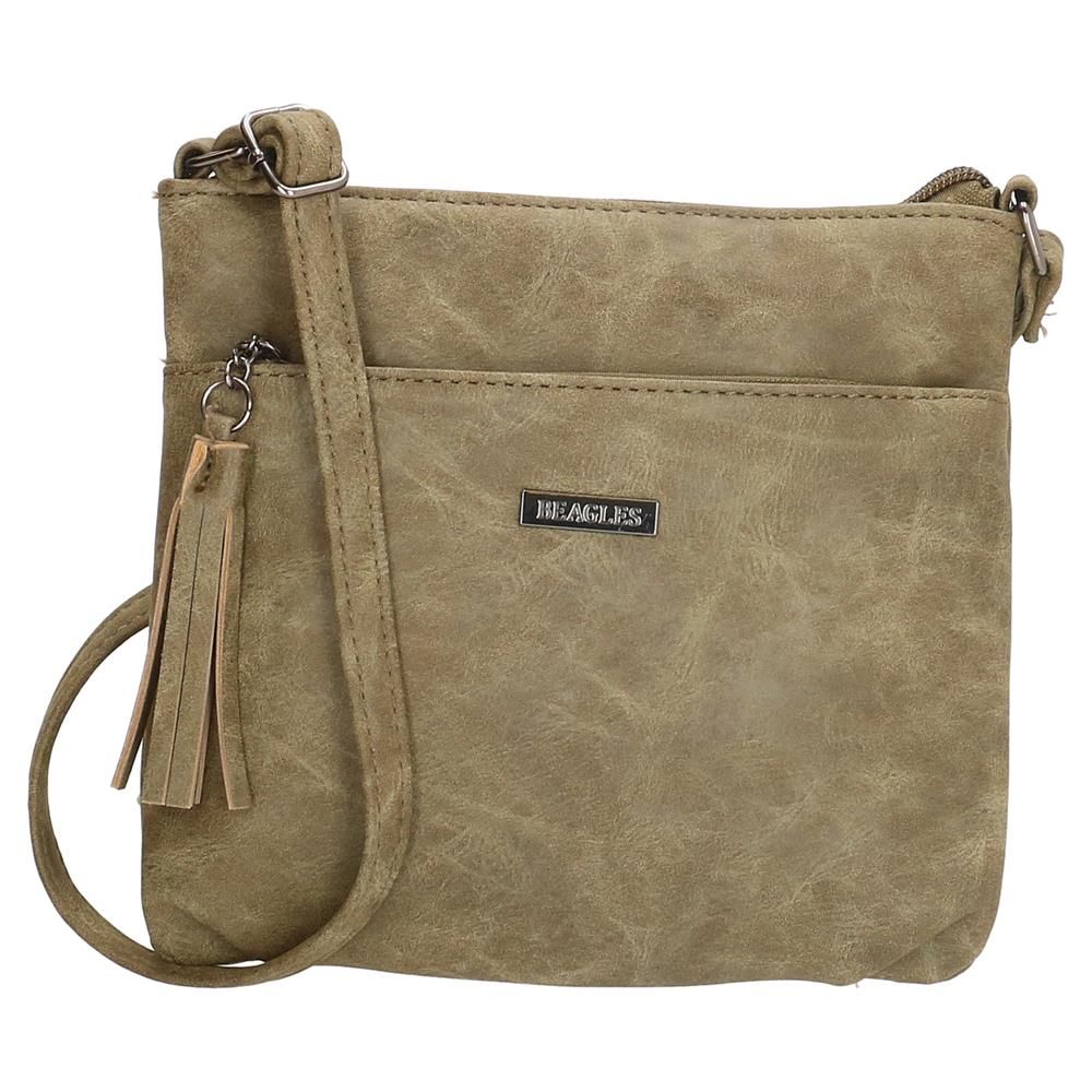 Geantă crossbody mică verde închis din piele ecologică "Lory"