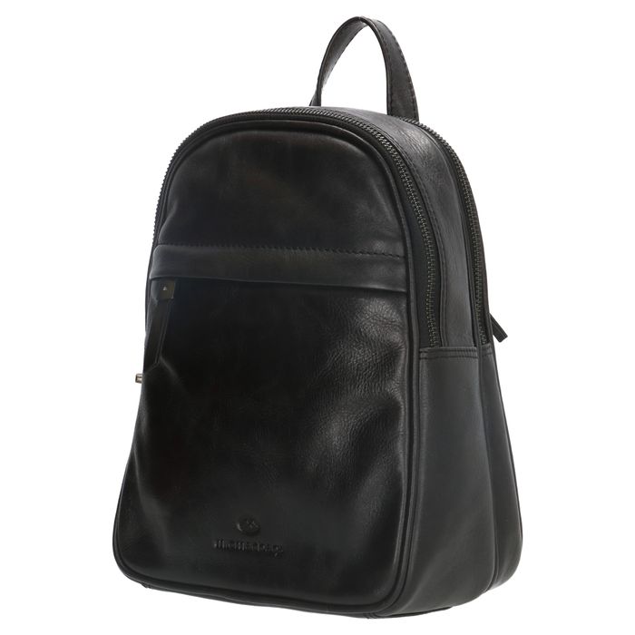 Rucsac premium negru din piele naturală "Fashionstar"