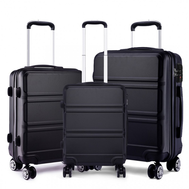 Set negru de trolere premium cu încuietoare TSA "Travelmania" - M, L, XL