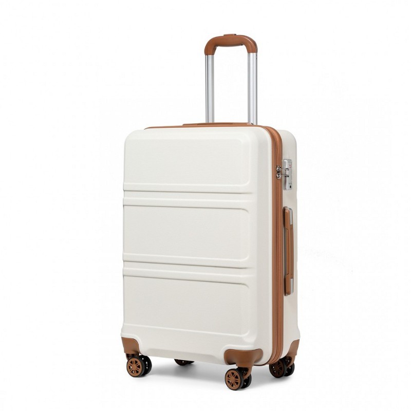 Troler de călătorie alb, rigid și rezistent "Travelmania" - M, L, XL