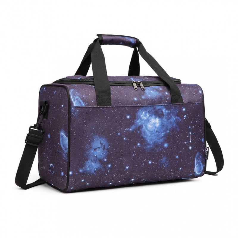 Geantă de cabină mov cu imprimeu galaxy pentru avion "Pack" - mărimea M