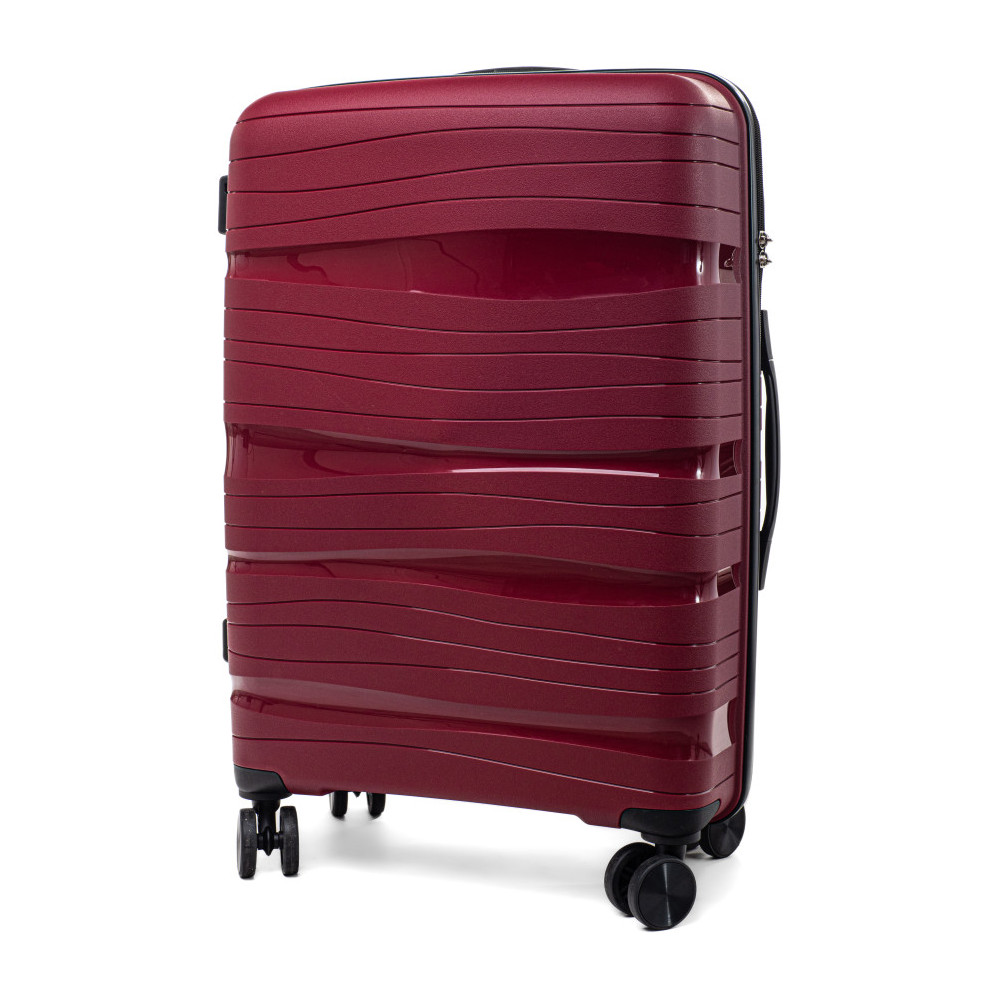 Troler premium bordo cu carcasă rigidă și încuietoare TSA "Royal" - M, L, XL