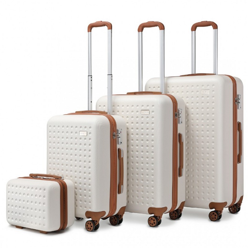 Set alb premium din 4 piese "Journey" cu încuietoare TSA - S, M, L, XL
