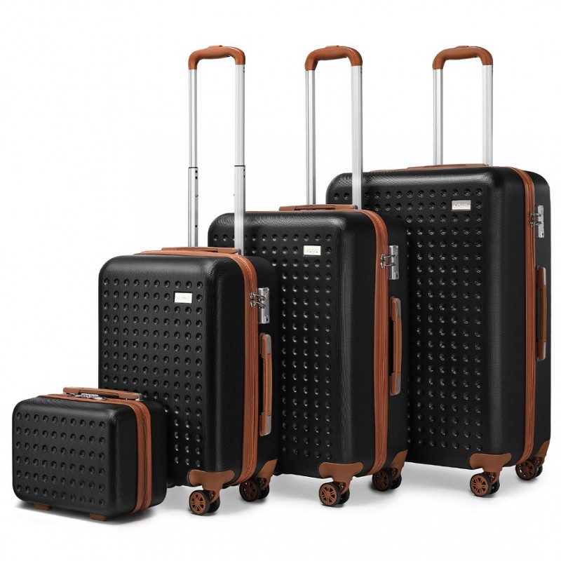 Set negru premium din 4 piese "Journey" cu încuietoare TSA - S, M, L, XL