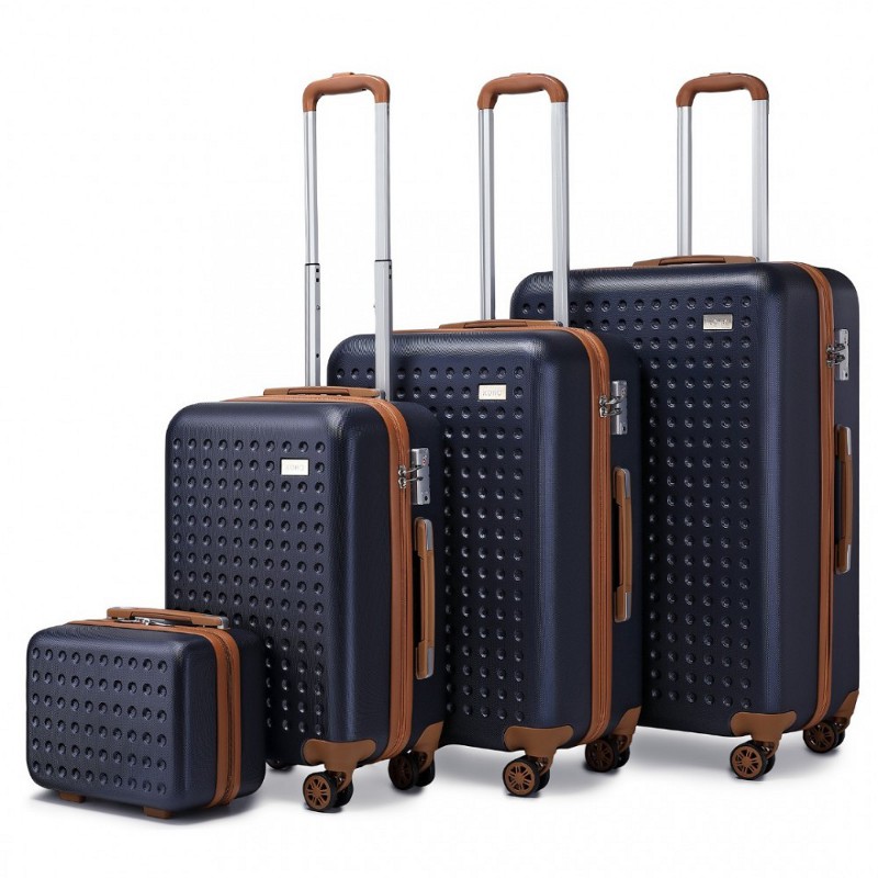 Set albastru premium din 4 piese "Journey" cu încuietoare TSA - S, M, L, XL