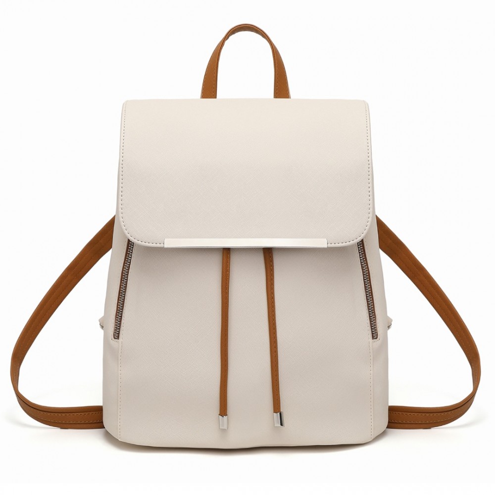 Rucsac elegant bej din piele ecologică "Majestic"
