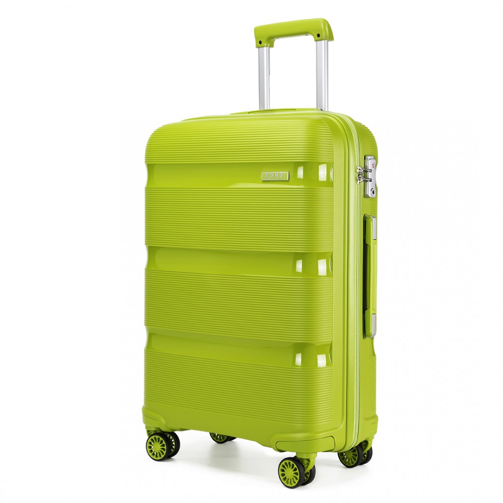 Troler premium verde din polipropilenă cu încuietoare TSA "Majesty" - M, L, XL