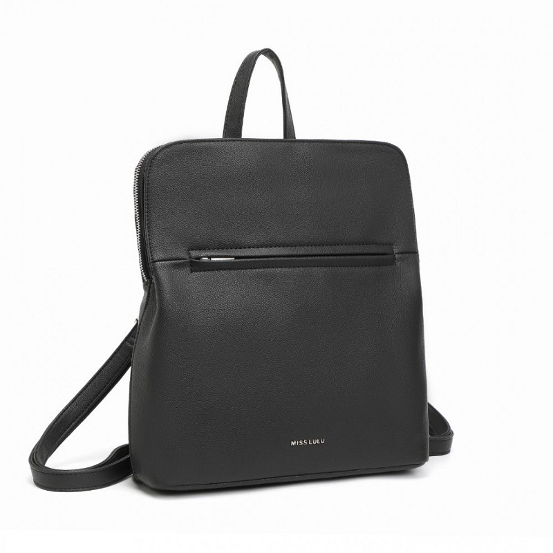 Rucsac elegant negru pentru femei din piele ecologică "Chick"