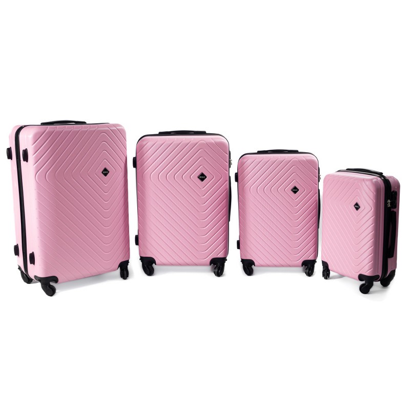 Set roz de 4 trolere rigide "Waves" - M, L, XL, XXL