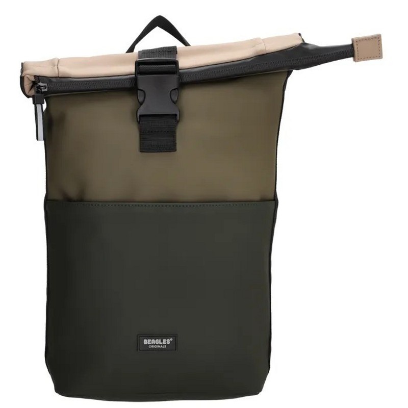 Rucsac roll-top încăpător verde-oliv "Hashtag"