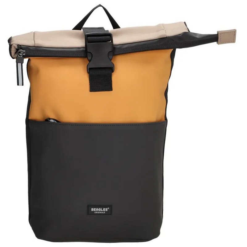 Rucsac roll-top încăpător galben-ocru "Hashtag"