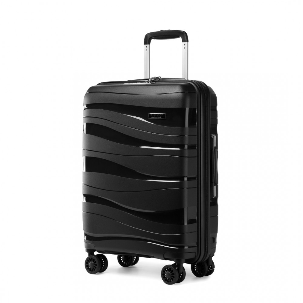 Troler premium negru din polipropilenă cu încuietoare TSA "Majesty 2" - M, L, XL