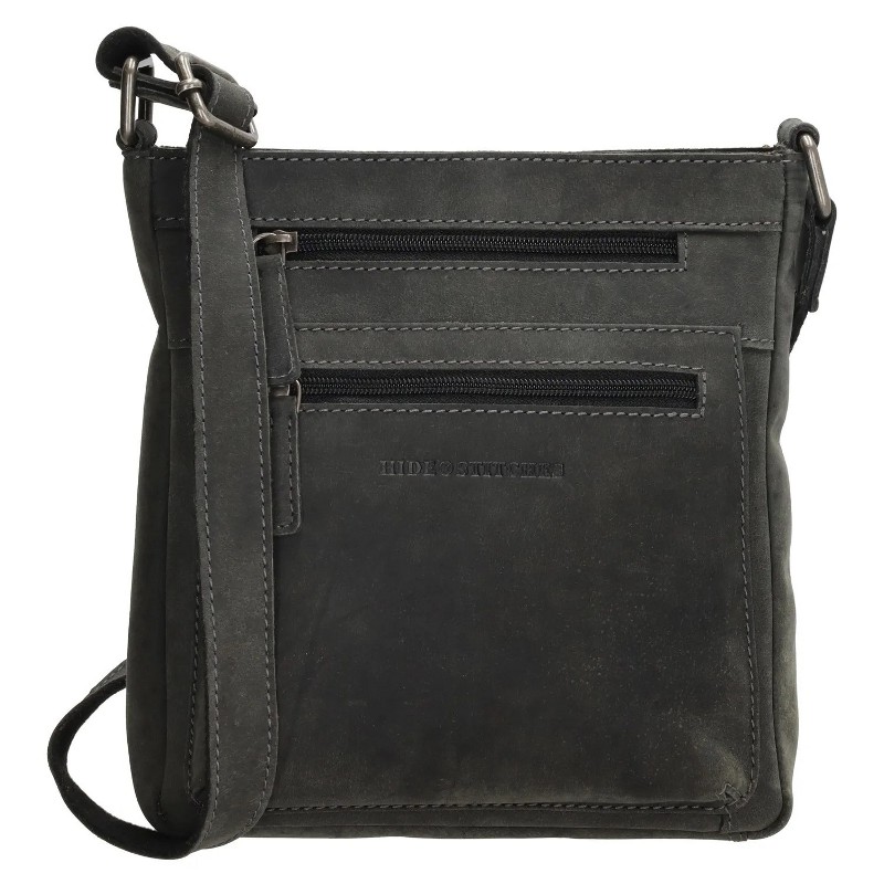 Geantă crossbody neagră din piele naturală "Anne"
