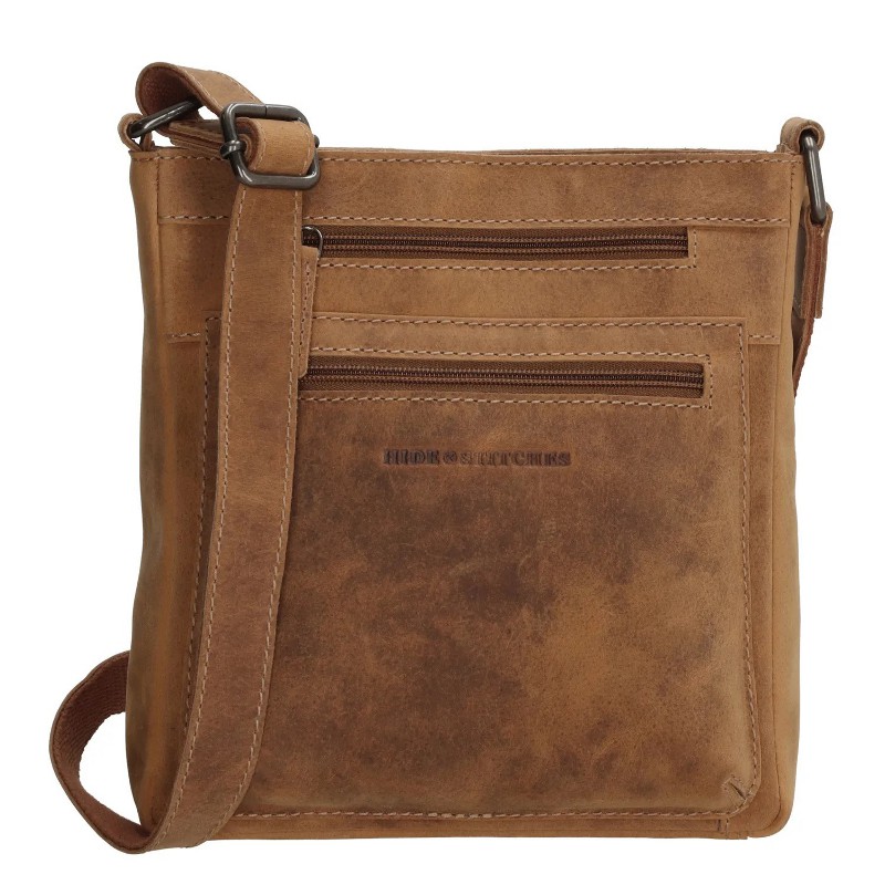 Geantă crossbody maro din piele naturală "Anne"