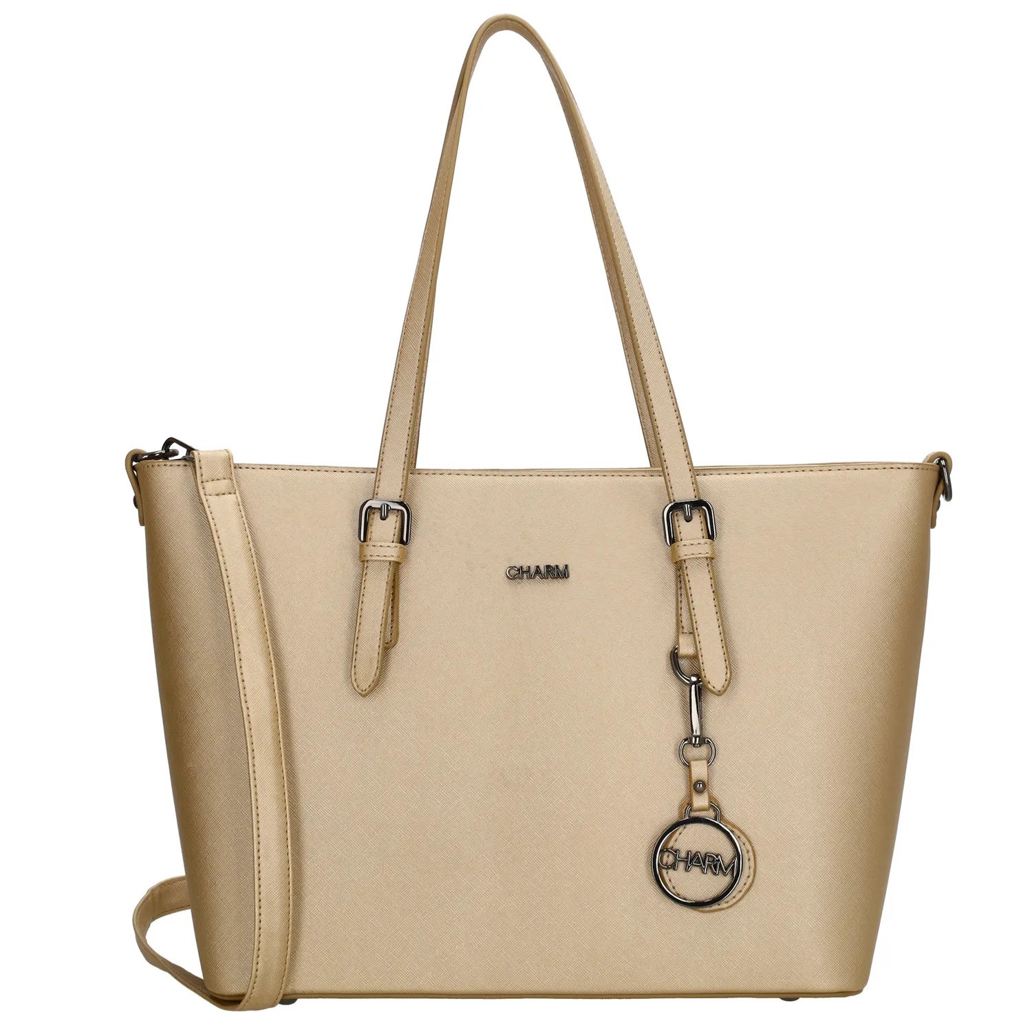 Geantă shopper mare aurie pentru umăr "Misty"