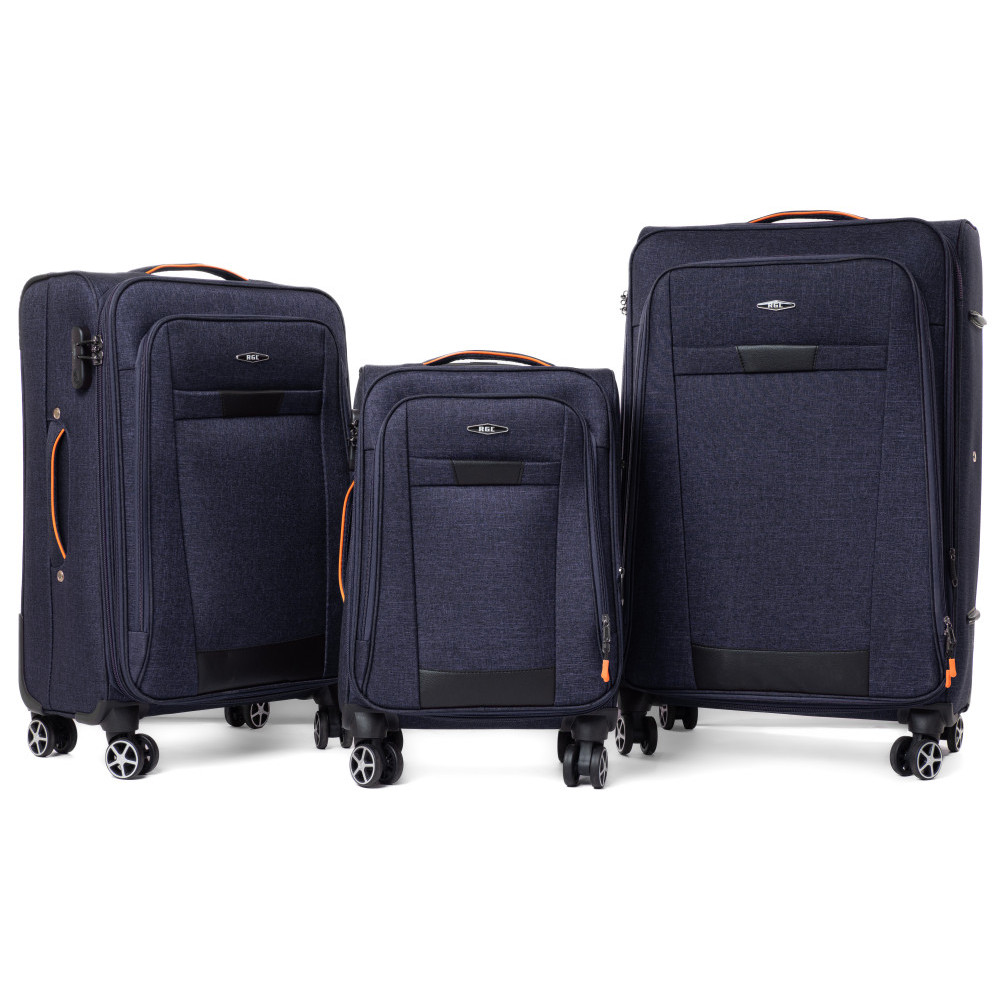 Set bleumarin de 3 trolere textile impermeabile "Navigator" cu extensie - M, L, XL