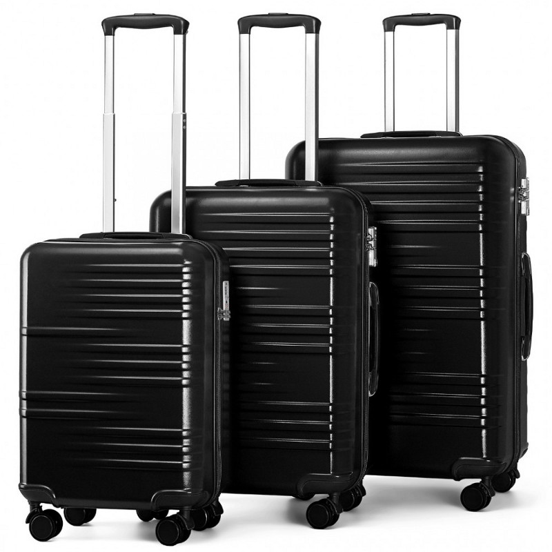 Set negru de 3 trolere rigide "Panzer" cu încuietoare TSA - M, L, XL