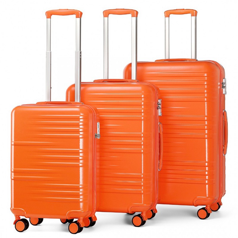 Set portocaliu de 3 trolere rigide "Panzer" cu încuietoare TSA - M, L, XL
