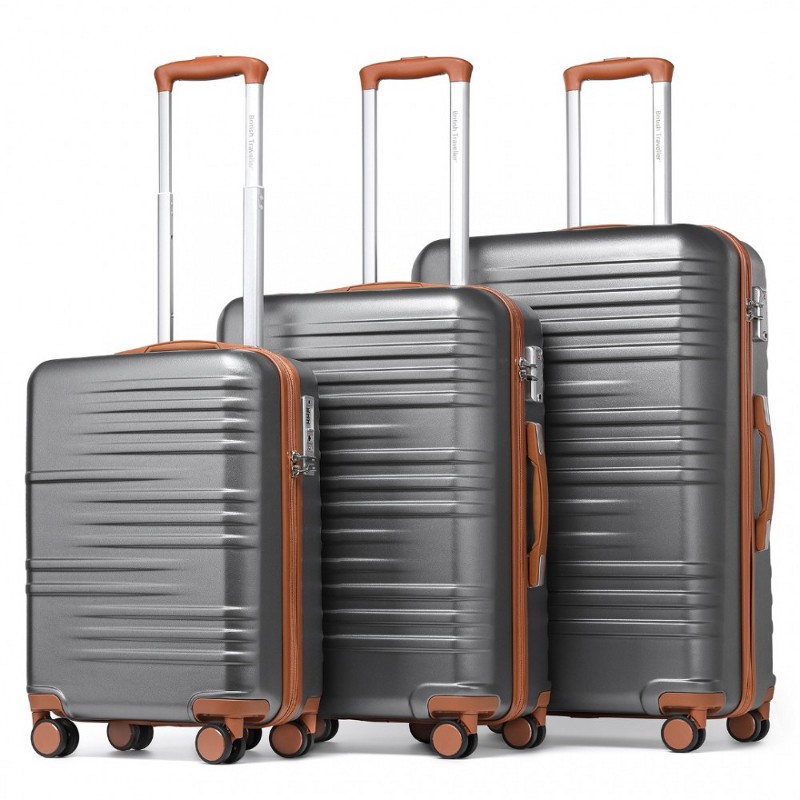 Set gri de 3 trolere rigide "Panzer" cu încuietoare TSA - M, L, XL