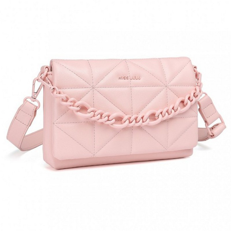 Geantă crossbody extravagantă roz "Chain"