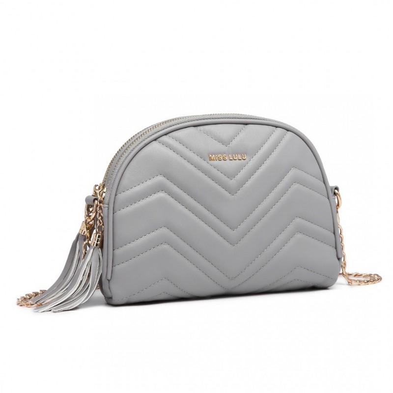 Geantă crossbody rotundă gri "Moonlight"