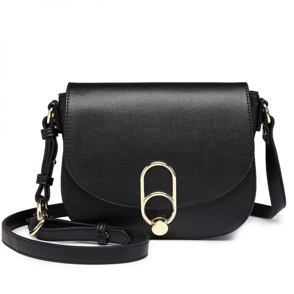 Geantă crossbody neagră decorată "Roxette"