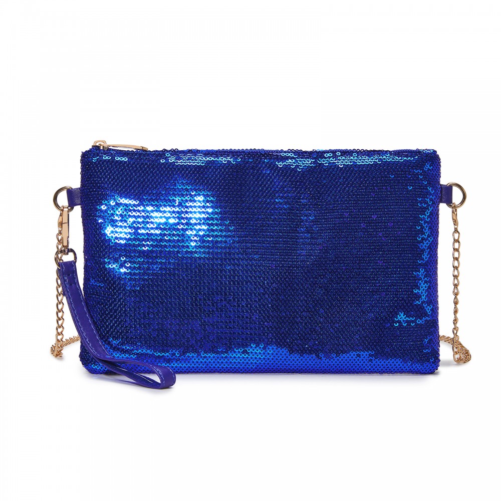Geantă de ocazie albastră cu lanț "Donna"