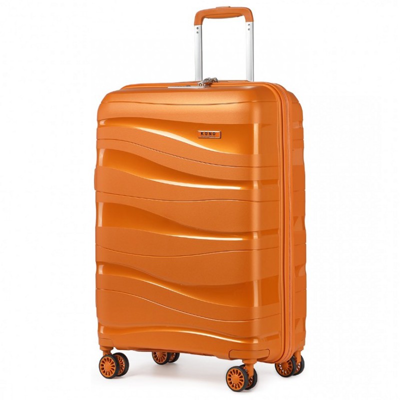 Troler premium portocaliu din plastic cu încuietoare TSA "Majesty 2" - 2 mărimi