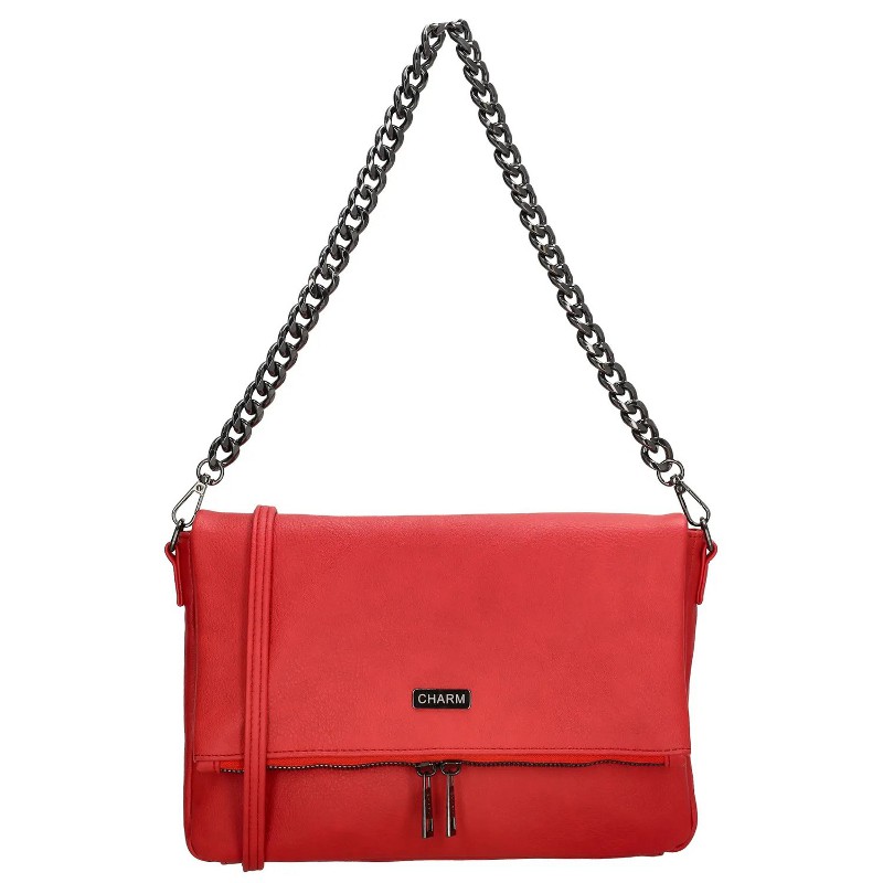 Geantă crossbody roșie cu lanț "Elysia"