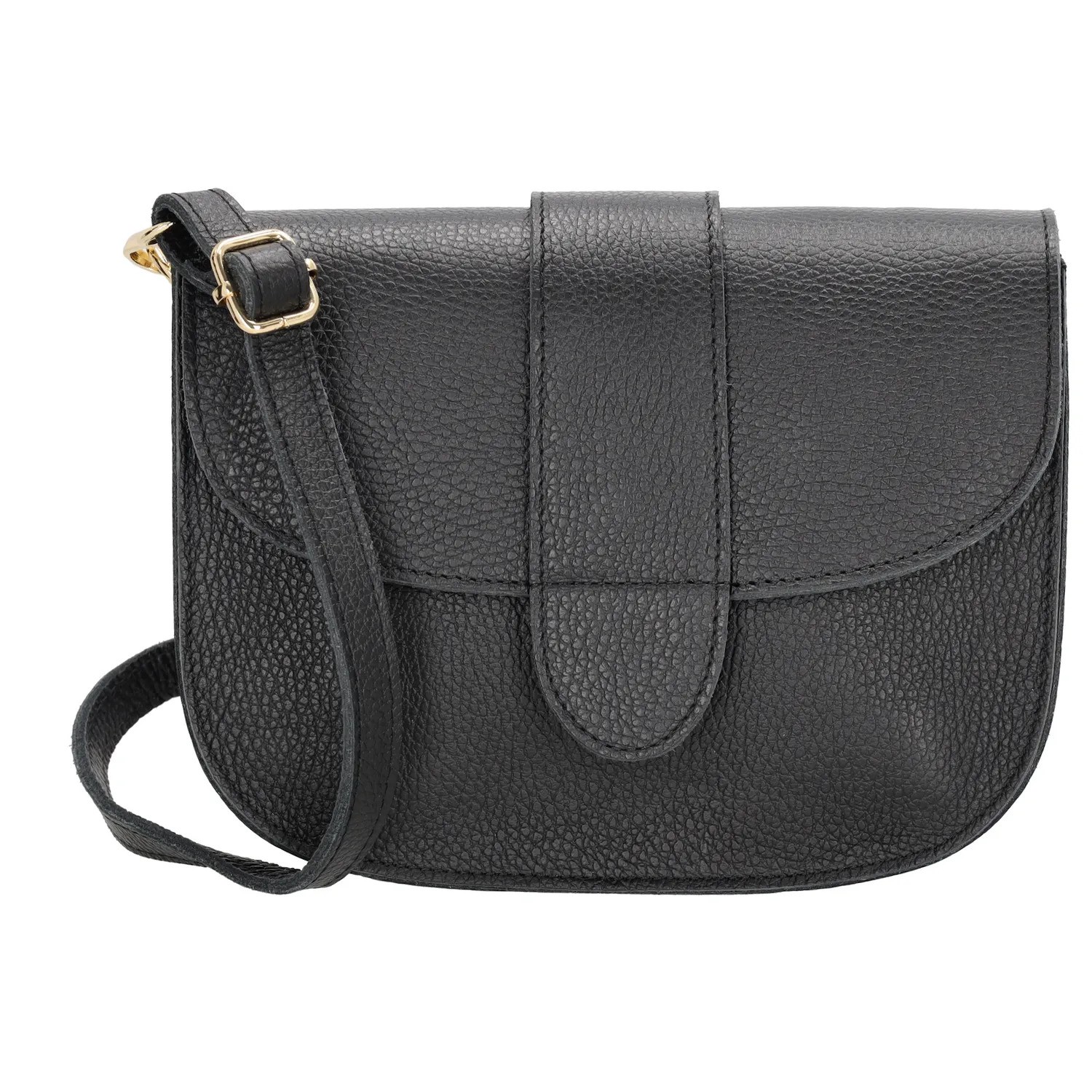 Geantă crossbody neagră matlasată "Fame"