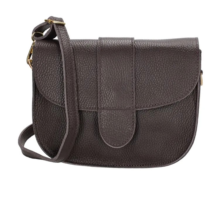 Geantă crossbody maro închis matlasată "Fame"