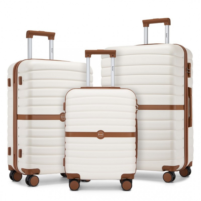 Set alb de 3 trolere de călătorie premium "Harder" - mărimile M, L, XL