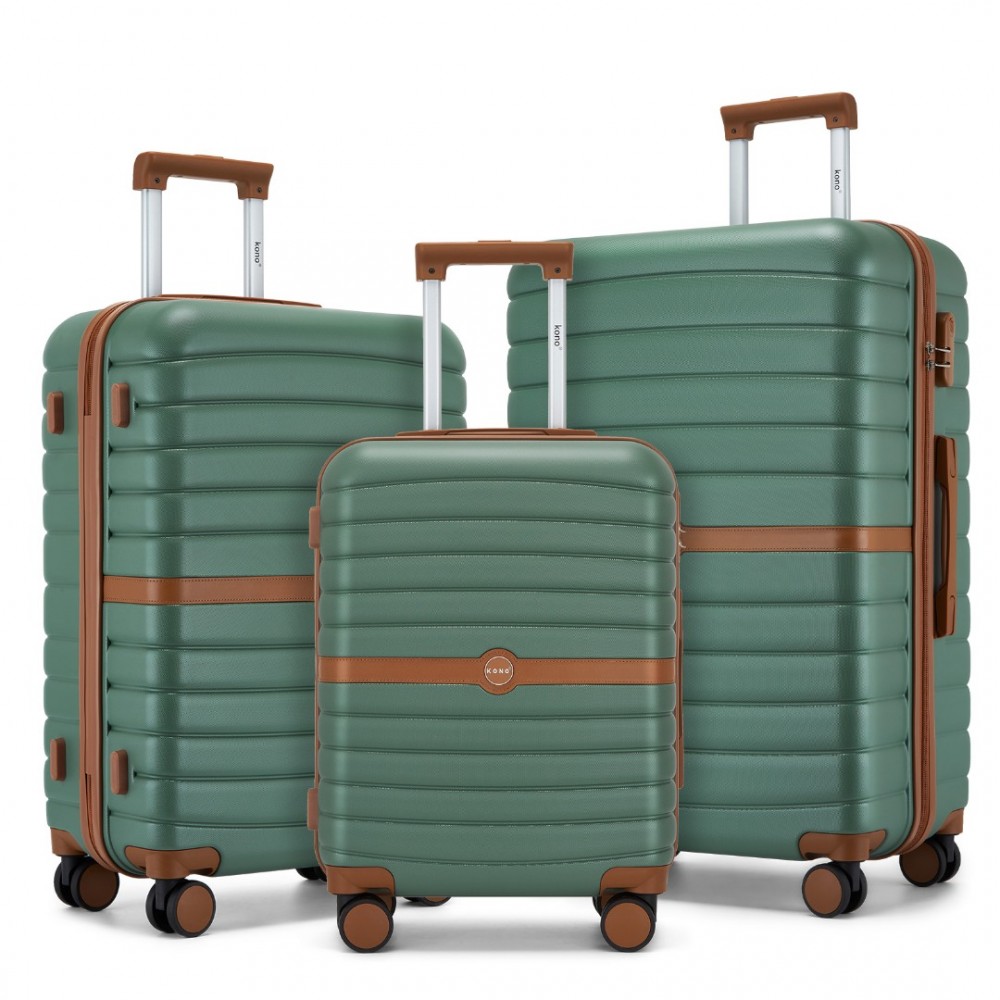 Set verde de 3 trolere de călătorie premium "Harder" - mărimile M, L, XL