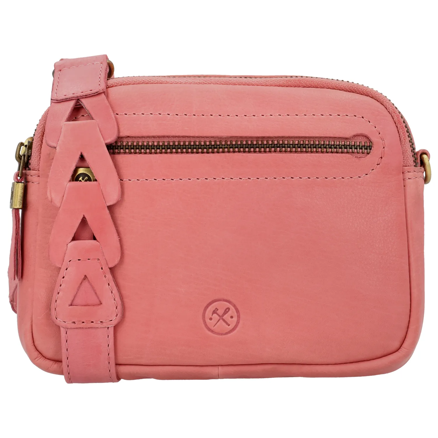 Geantă crossbody roz din piele naturală "Molly"